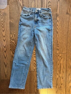 JBD Label High-Rise Straight Leg Jeans — Light Blue